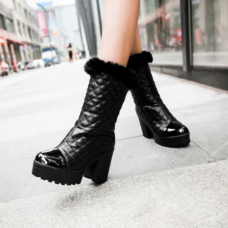 High-end Customization Fashion Women Ankle Boots for Autumn and Winter New Arrival Thick Heel Fur 8980