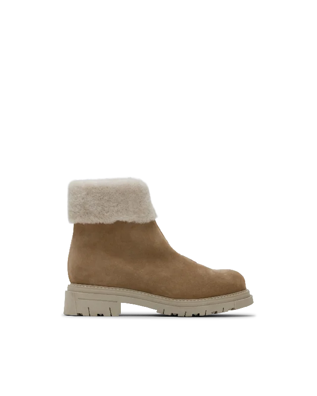 Embroidery Design Dafna Shearling-Lined Suede Boots