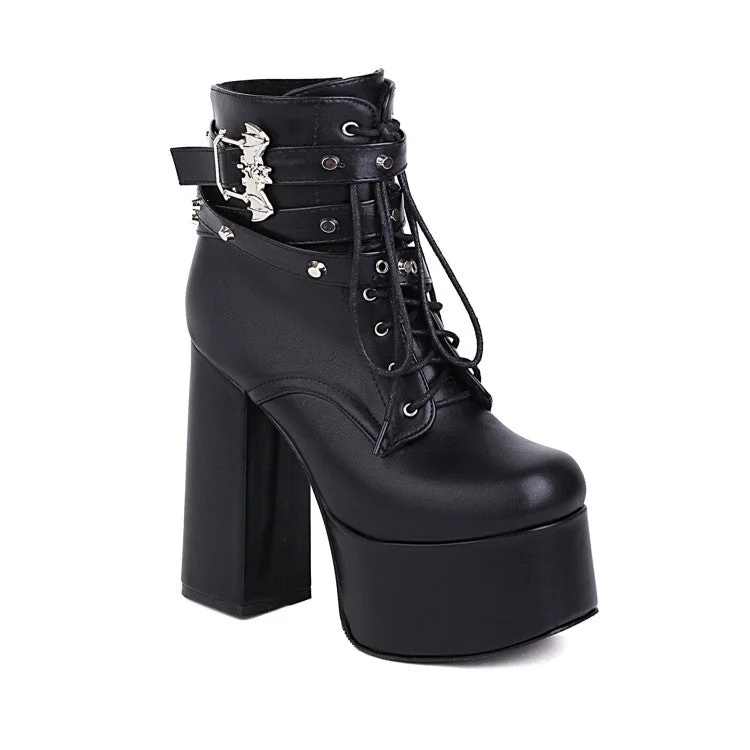 Romantic Temperament Crocodile Pattern Pu Leather Sequins Side Zippers Lace Up Block Chunky Heel Platform Ankle Boots for Women Romantic Temperament Crocodile Pattern Pu Leather Sequins Side Zippers Lace Up Block Chunky Heel Platform Ankle Boots for Women
