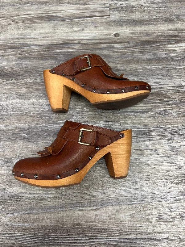 Trendy Items Brown Shoes Heels Block 1937 Footwear, Size 6