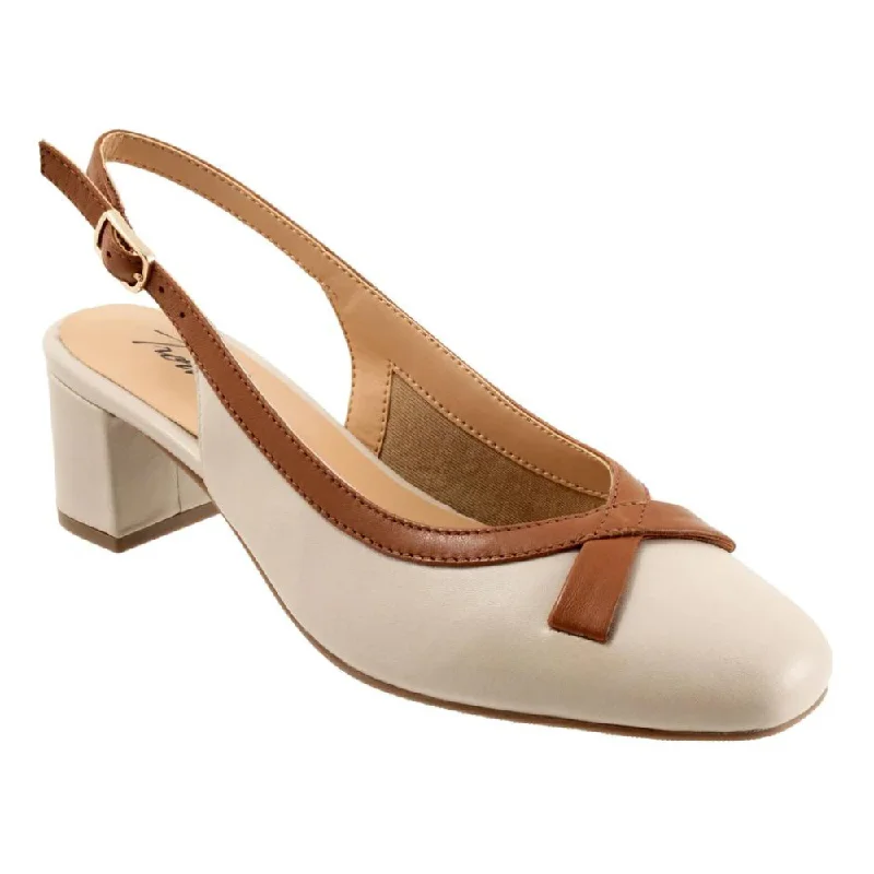 Economic Outlook Trotters Dalani Ivory/Tan Leather Pump (Women's)