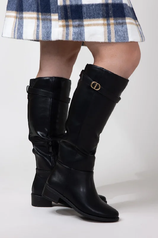 Luxury Style Top Moda Alana Tall Boots for Women in Black | ALANA-90 BLACK