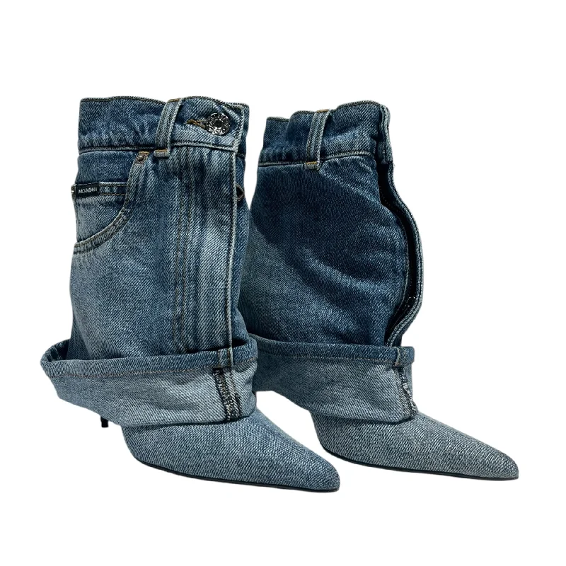 Exquisite Tailoring DOLCE&GABBANA/Heels/EU 38/Denim/BLU/DENIM BOOT/HEELS
