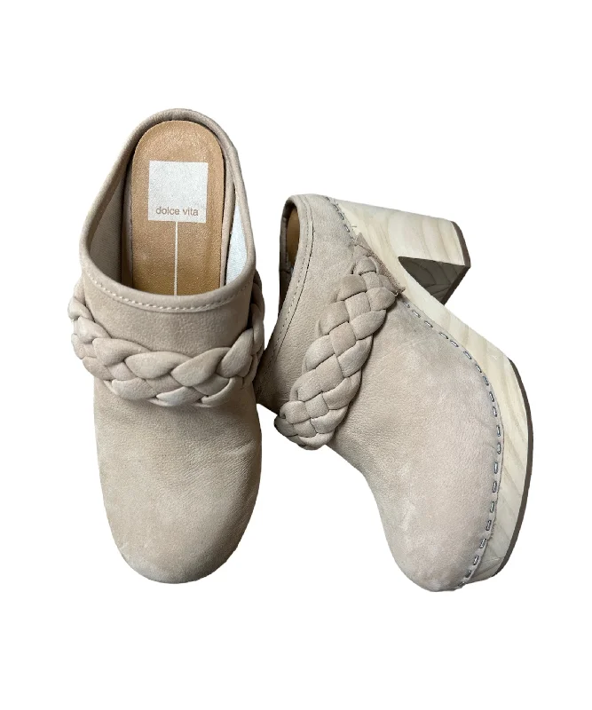 Luxury Fashion Cream Shoes Heels Block Dolce Vita, Size 6.5