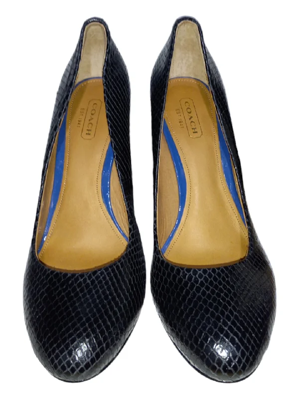 Personalized Series Black Shoes Heels Stiletto Coach, Size 7