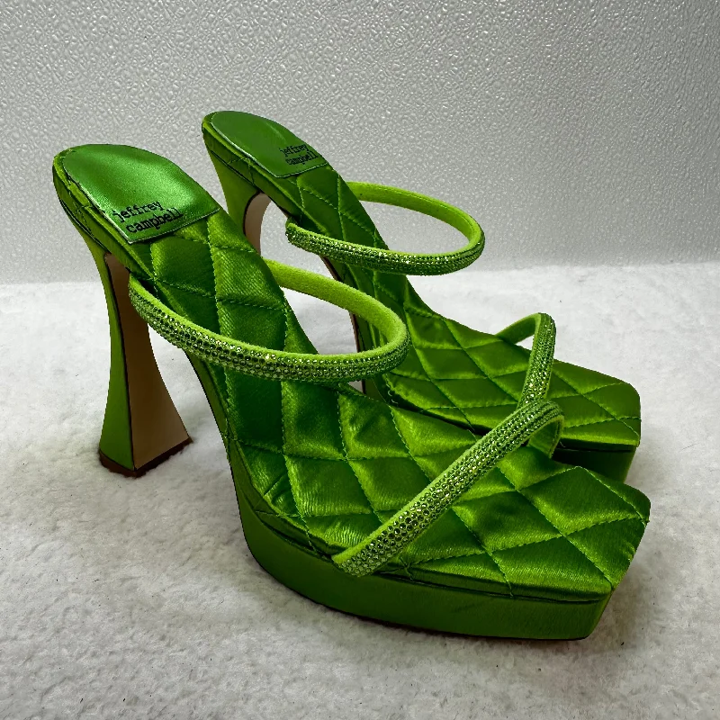 Comfortable Series Green Shoes Heels Block Jeffery Campbell, Size 8