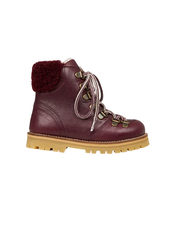 Celebrity Style Shearling Winter Boot - Plum