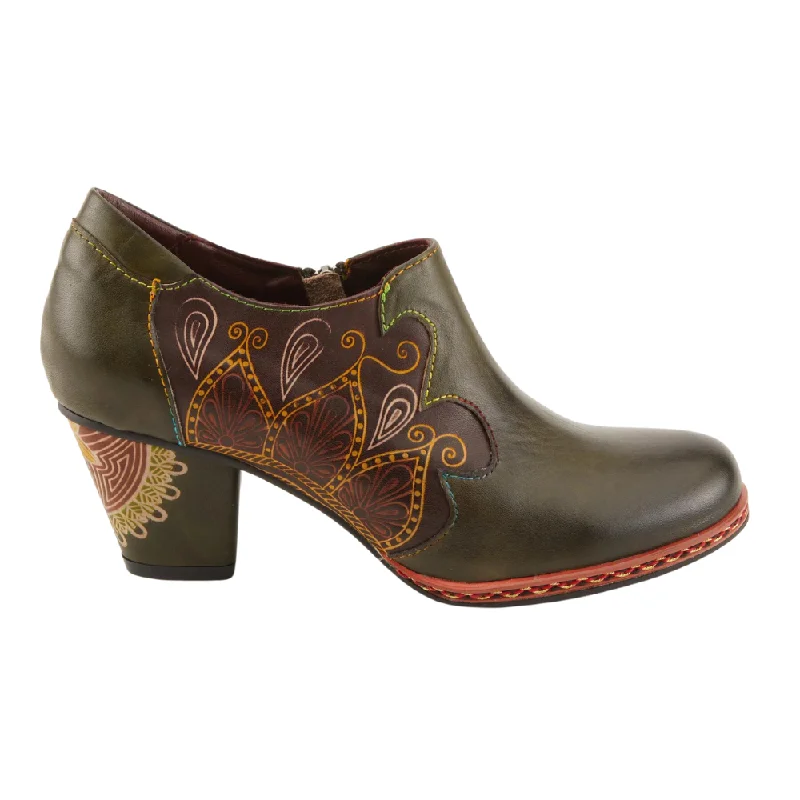 Exquisite Details L`Artiste By Spring Step Zami Olive Leather Shoes (Women's)