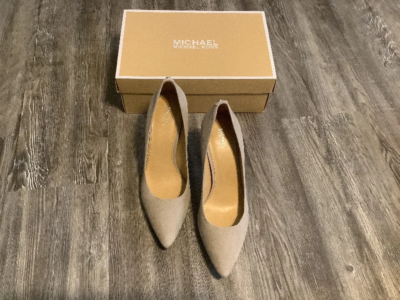 Retro Design Tan Shoes Heels Stiletto Michael By Michael Kors, Size 10