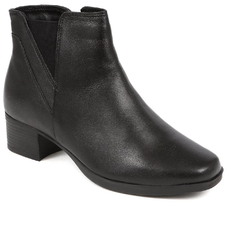 Fashion Must-have Heeled Leather Ankle Boots - NAP30008 / 316 682