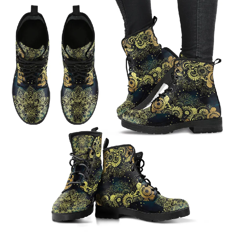 Integrated Design Golden Paisley Handcrafted Boots
