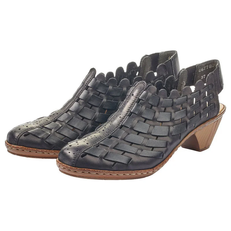 Fashionable Prints Rieker Sina 78 Slingback Heel Black (Women's)