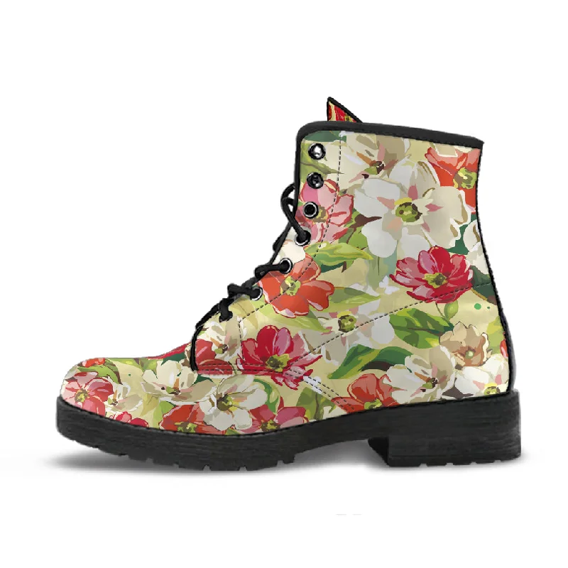 Goddess Outfit Colorful Flowers - Vegan Leather Boots