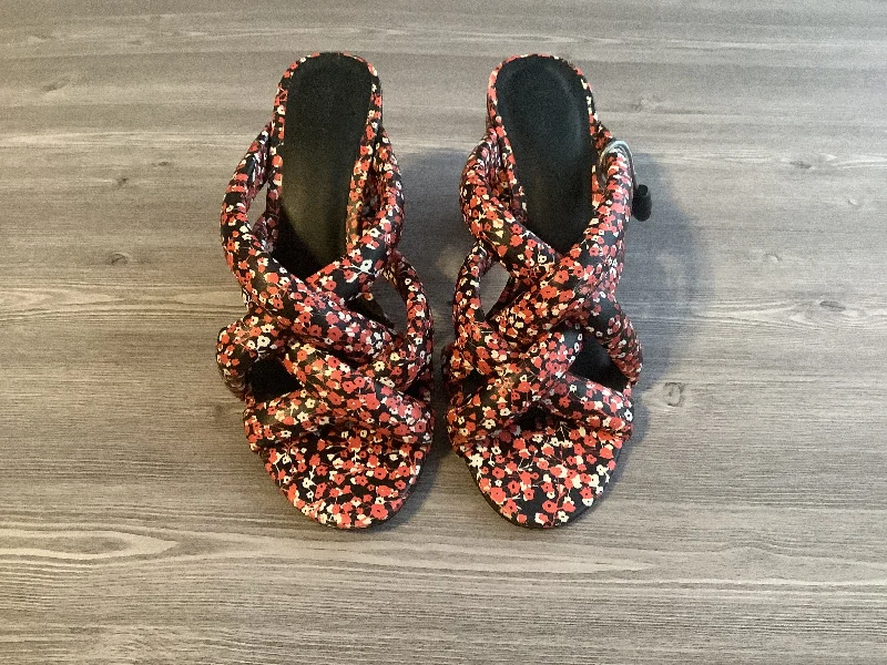 Perfect Tailoring Floral Print Shoes Heels Block Rebecca Minkoff, Size 8.5
