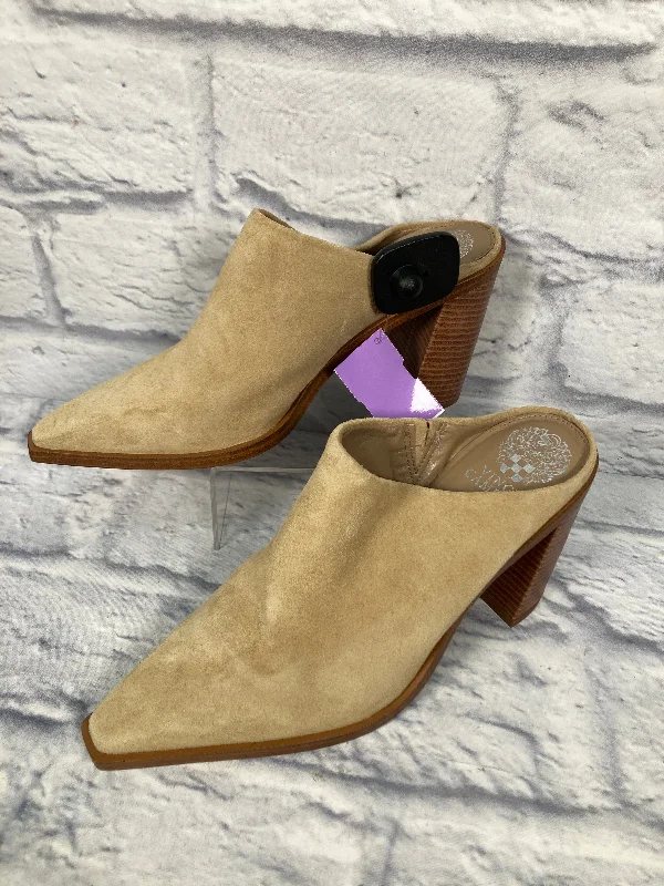 Luxury Customization Cream Shoes Heels Block Vince Camuto, Size 9