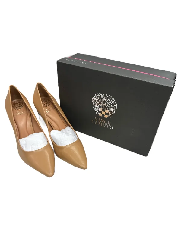 Unique Fashion Tan Shoes Heels Stiletto Vince Camuto, Size 10