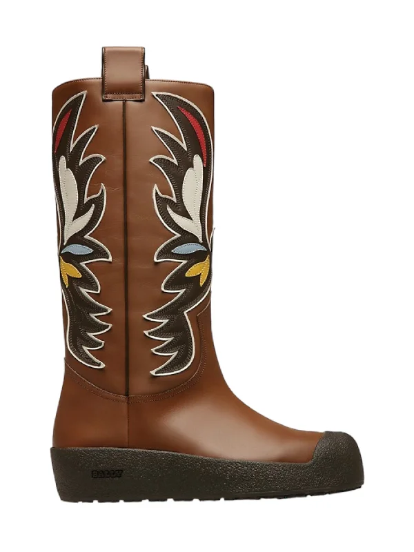 High-end Sense Bally Chambery Women's 6302968 Brown Leather Knee-High Boots