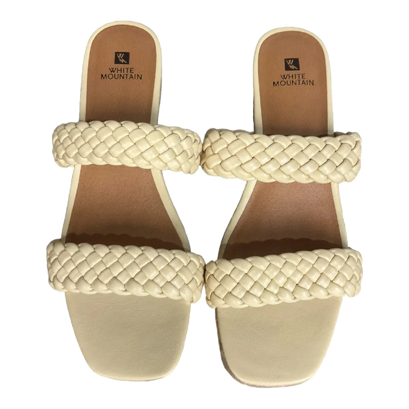 Personalized Wear Cream Shoes Heels Block White Mountain, Size 11