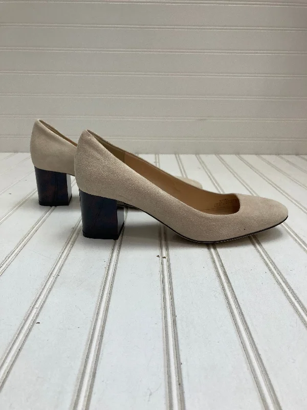 Editorial Design Cream Shoes Heels Block J. Crew, Size 7.5