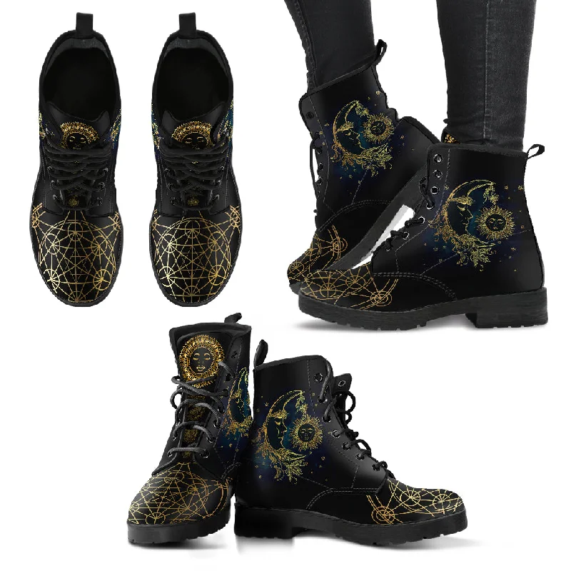 Fashion And Simplicity Sun & Moon Women's Leather Boots