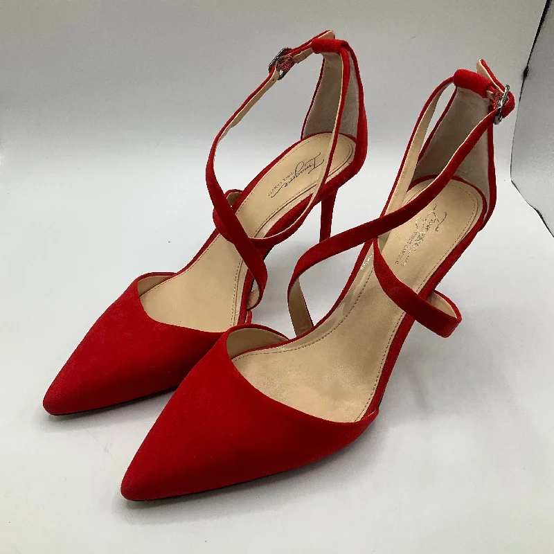 Exquisite Details Red Shoes Heels Stiletto Vince Camuto, Size 10