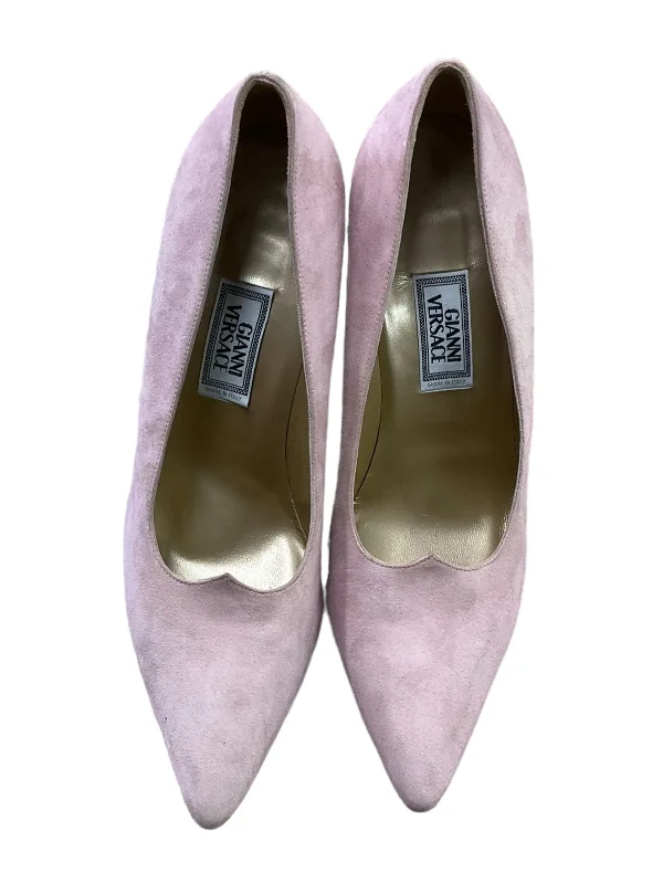 Refreshing Design Pink Shoes Heels Stiletto Versace, Size 9