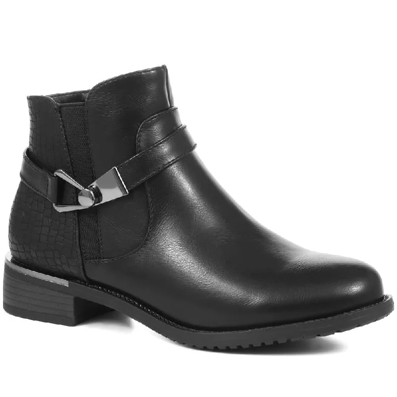 Elegant Design Ankle Boots with Metallic Buckle - BELWOIL32017 / 319 008