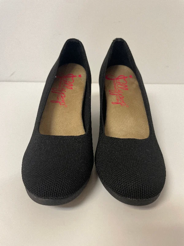 Fashion Expert Black Shoes Heels Block Jelly Pop, Size 7.5