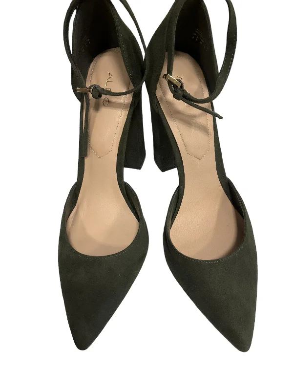 Elegant Design Green Shoes Heels Block Aldo, Size 9
