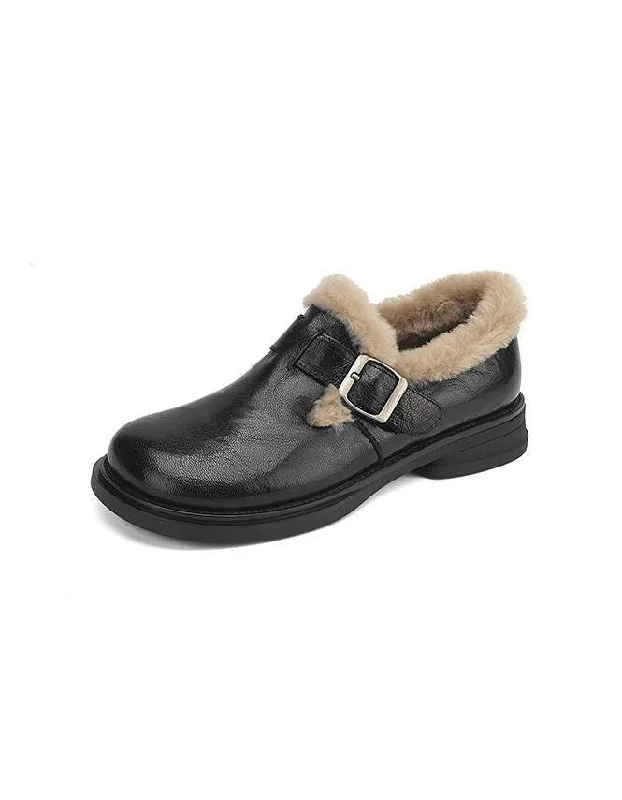 Personalized Wear Genuine Leather Soft Sole Lamb Wool Shoes