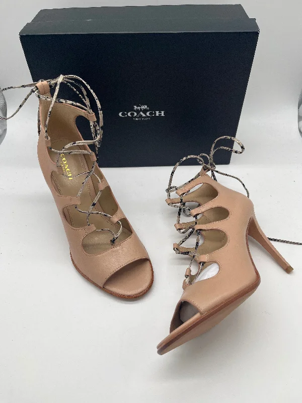 Economic Outlook Pink Shoes Heels Stiletto Coach, Size 9