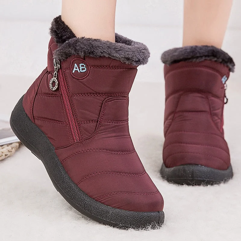Sweet Breath Women Fashion Waterproof Snow Boots