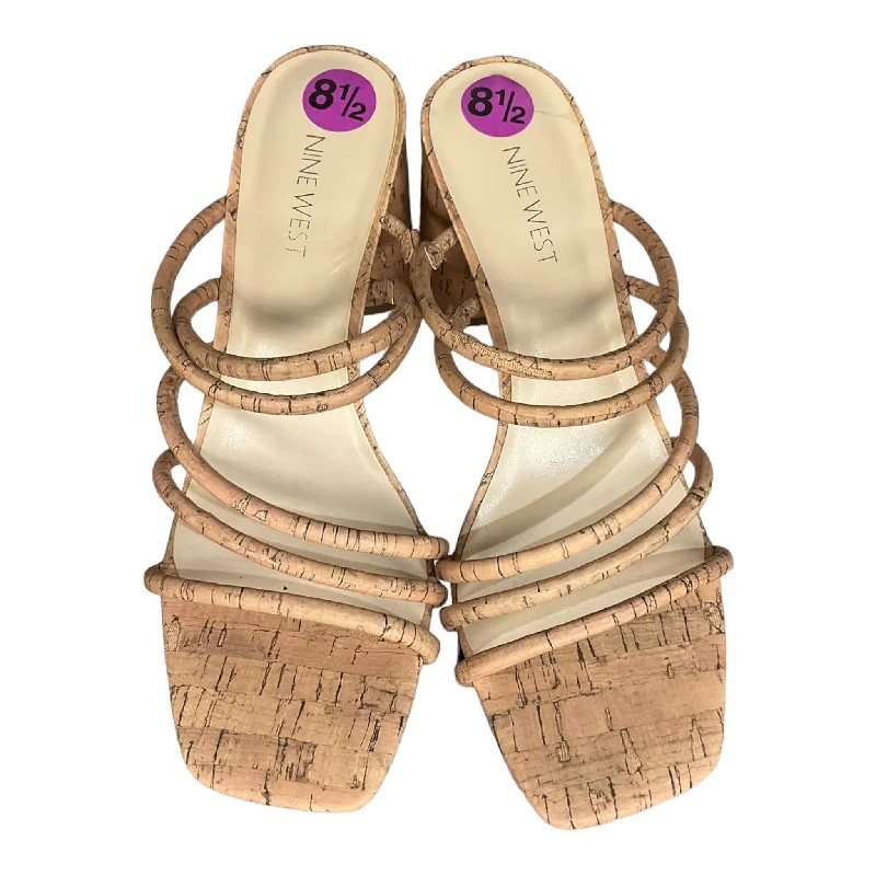 Fresh Wear Tan Shoes Heels Block Nine West, Size 8.5