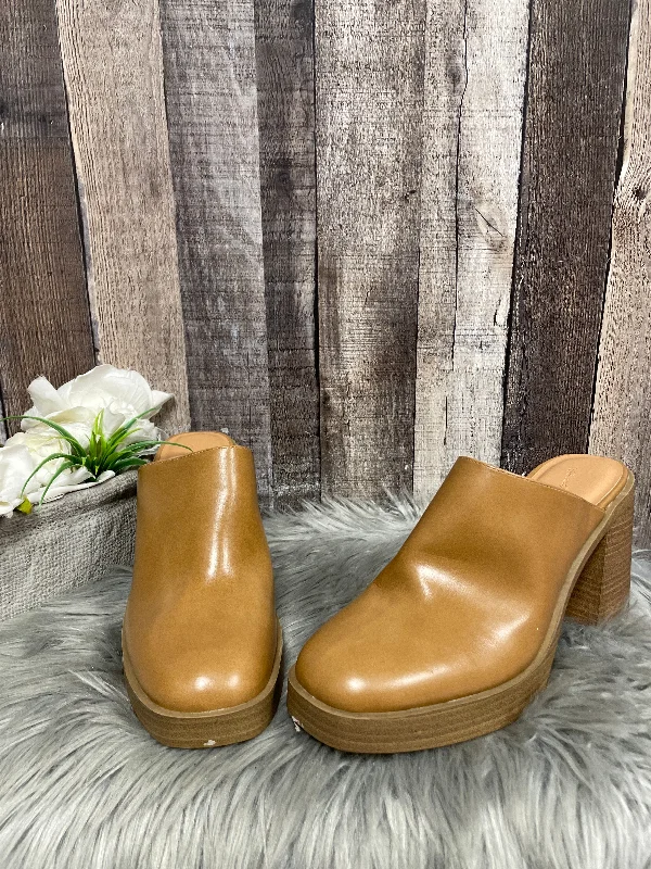 New Products Tan Shoes Heels Block Universal Thread, Size 10