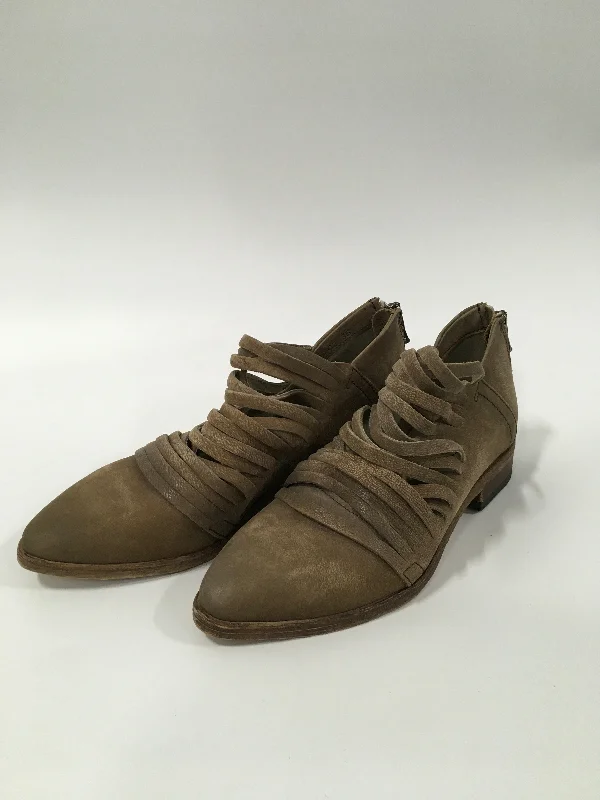 High-end Fashion Tan Shoes Heels Block Free People, Size 6