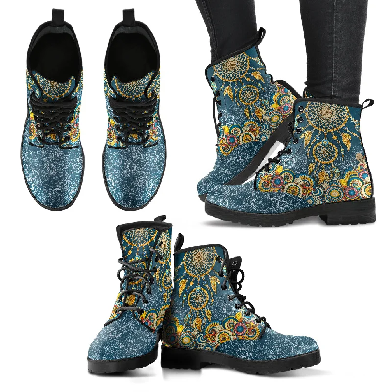 Exquisite Tailoring Colorful Dreamcatcher Mandala Handcrafted Boots