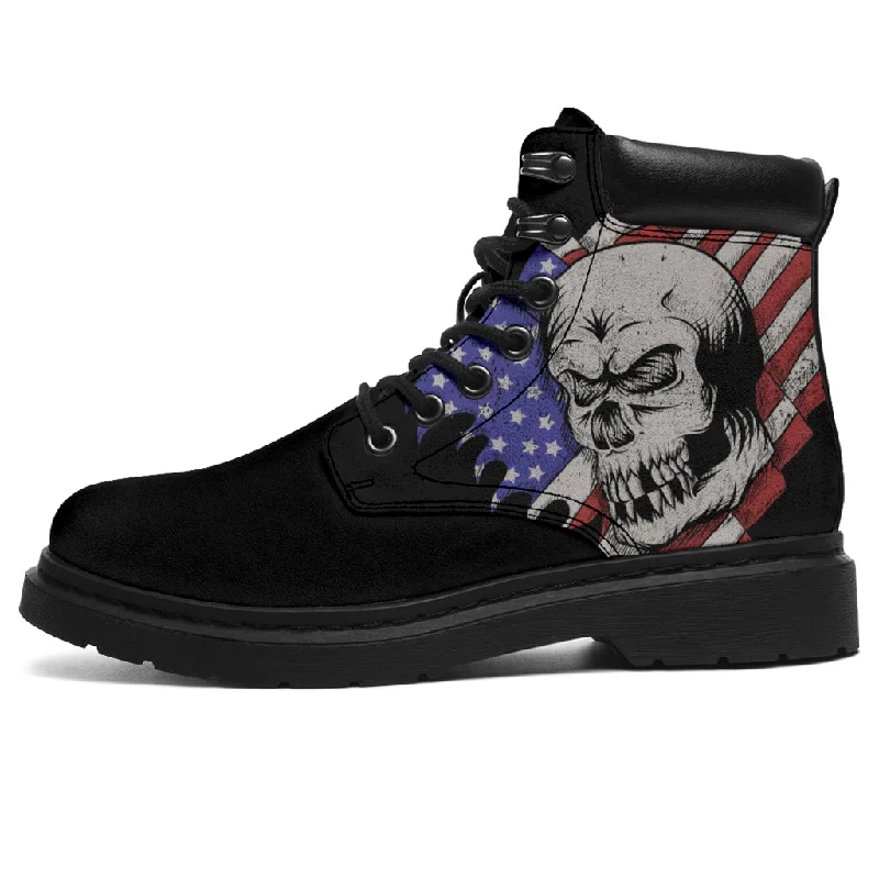 Exquisite Details Skull USA - All Season Boots