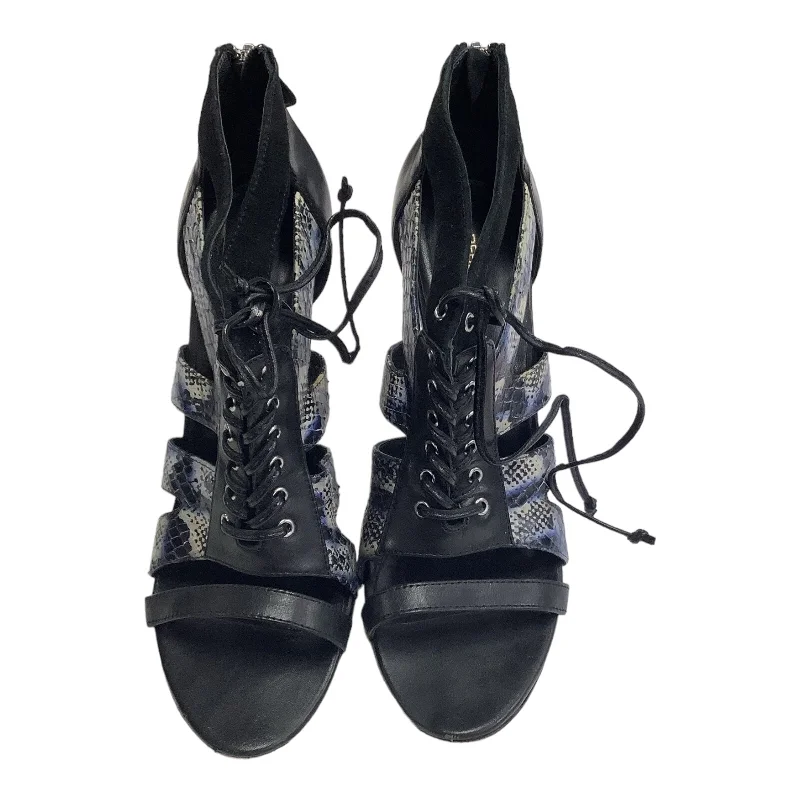 Bright Colors Black & Blue Shoes Heels Stiletto Rebecca Minkoff, Size 8