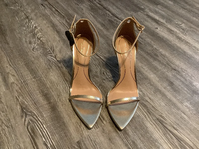 Integrated Design Gold Shoes Heels Stiletto Anne Michelle, Size 7.5