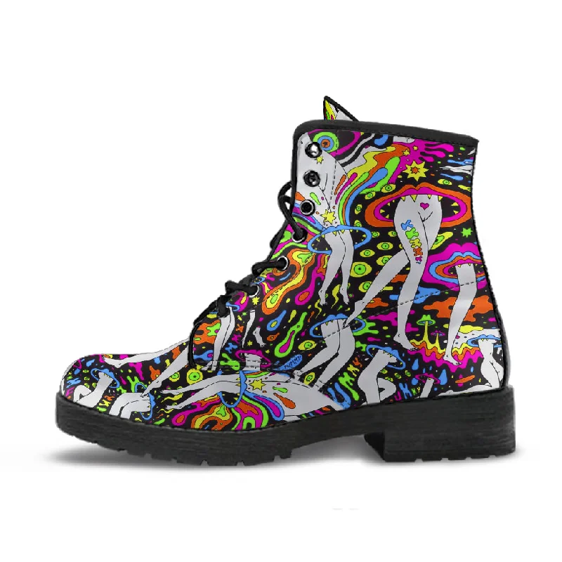 New Products Psychedelic Art Vegan Leather Boots