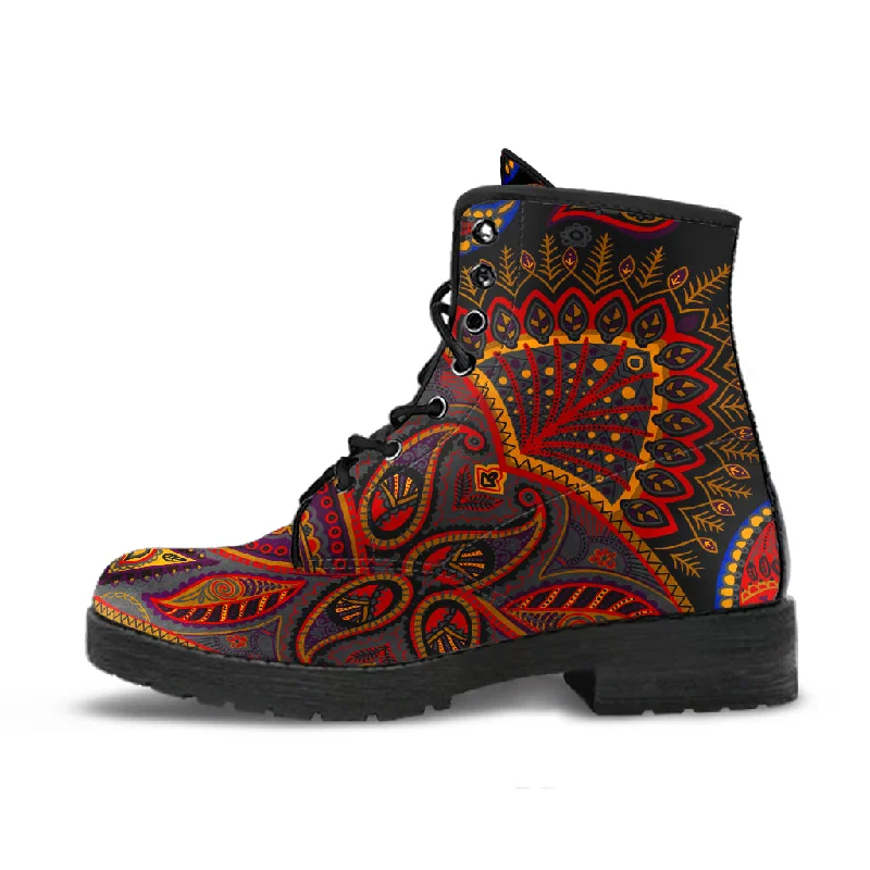 Must-have For Fashion Paisley Mandala - Vegan Leather Boots