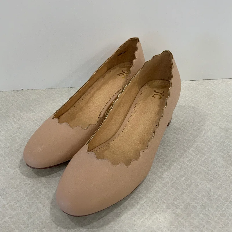 Basic Version Beige Shoes Heels Block Journee, Size 7.5