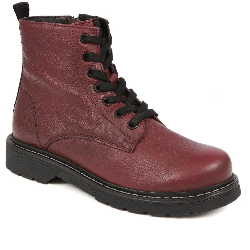 Quality Tailoring Leather Lace-Up Boots - BELRNB38017 / 324 504