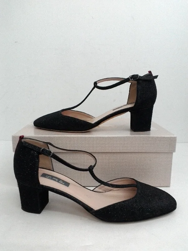 Versatile Itinerary SJP Women's Black Glitter Heels Size 38