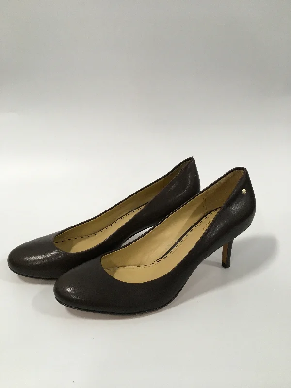 Must-have For Autumn And Winter Brown Shoes Heels Stiletto Coach, Size 8