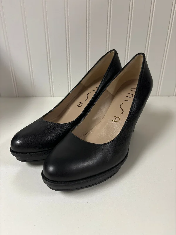 Noble And Elegant Black Shoes Heels Stiletto Unisa, Size 6.5