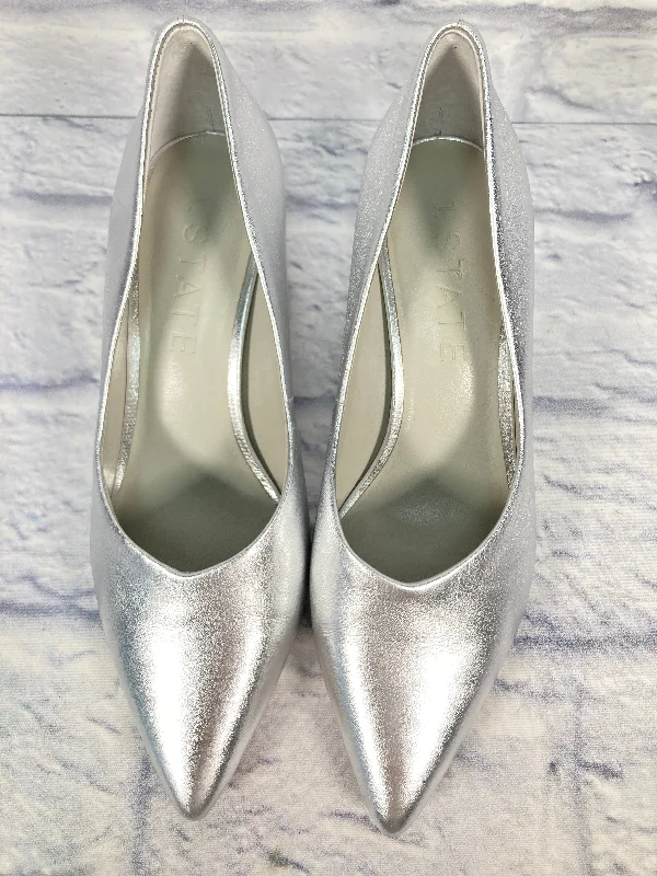 High Street Design Silver Shoes Heels Block 1.state, Size 6.5