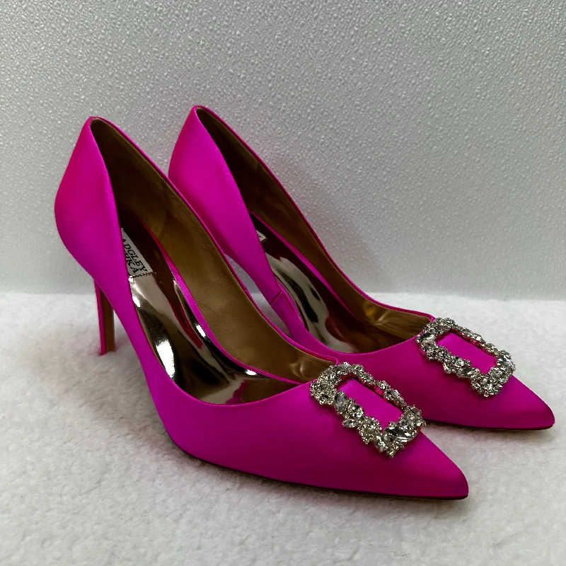 High-end Sense Hot Pink Shoes Heels Stiletto Badgley Mischka, Size 13