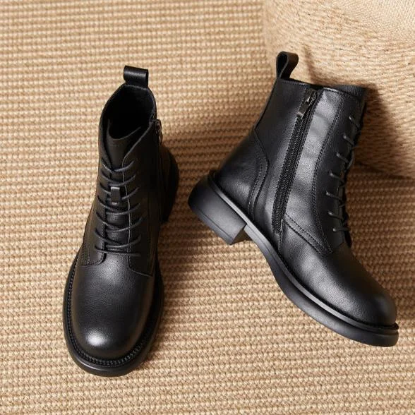Minimal Classic Women's Casual Lace-up Non-Slip Ankle Short Boots