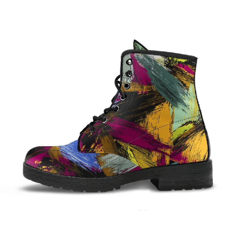 Minimal Classic Abstract Paint Custom Leather Boots